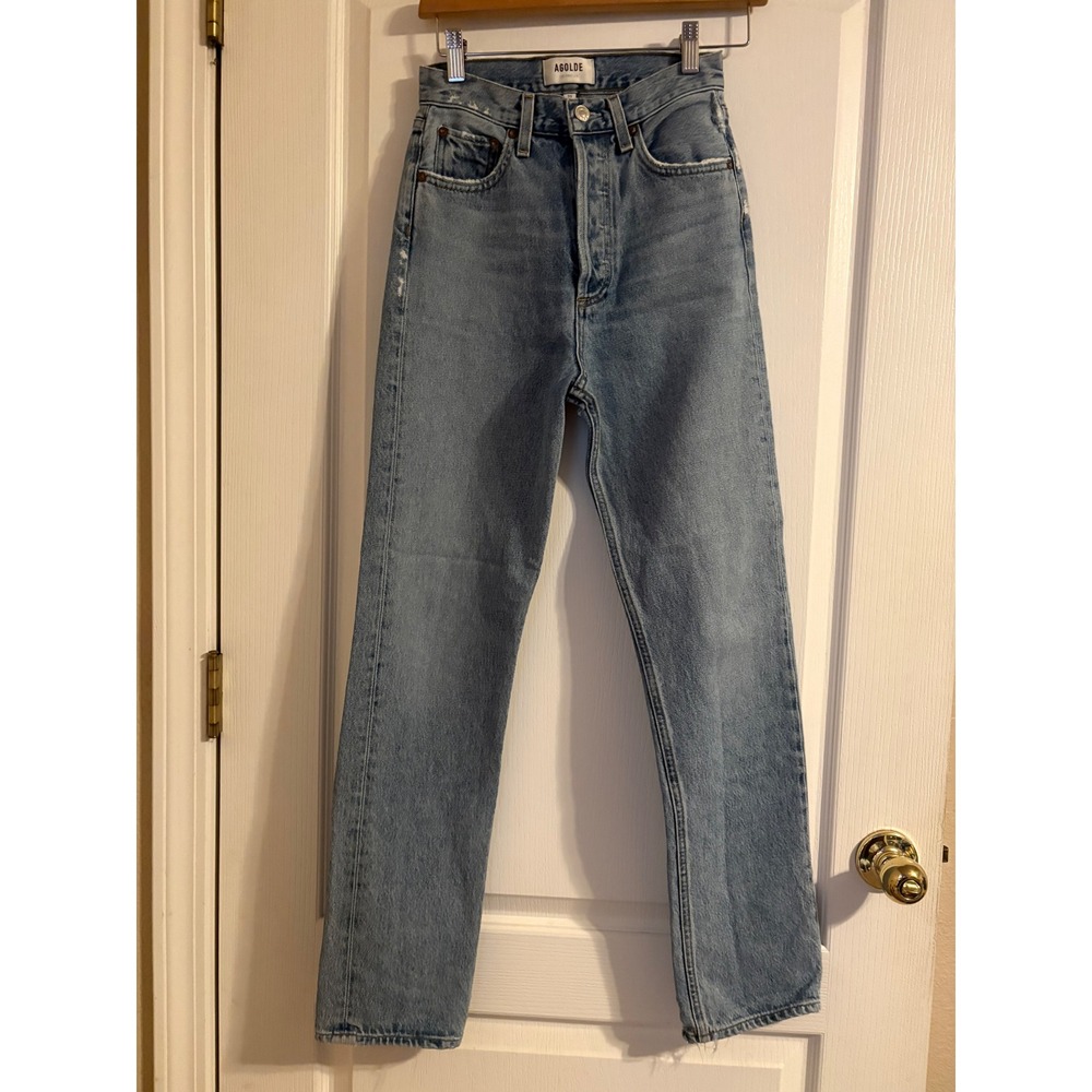 AGOLDE 90s Pinch Waist Women 22 Blue Good Distressed Straight Leg Jeans